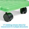 hand2mind Green Indoor Scooter Board with Handles, Sit Down Floor Scooter, Gym Activities for Kids, Indoor Recess Games, Sport Scooters, Physical Education Equipment, Gross Motor Toys