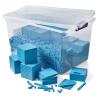 hand2mind Blue Plastic Base Ten Blocks Complete Classroom Set, Place Value Blocks, Counting Cubes, Math Blocks Kindergarten, Manipulative Kit for Mathematics for Elementary Teachers (Set of 161)(Blue  Set of 1610)