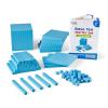 hand2mind Blue Plastic Base Ten Blocks Complete Classroom Set, Place Value Blocks, Counting Cubes, Math Blocks Kindergarten, Manipulative Kit for Mathematics for Elementary Teachers (Set of 161)(Blue  Set of 161)