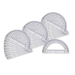 hand2mind 5314A Student Math Protractor, Clear, 20 Count (Pack of 1)