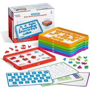 hand2mind Alphabet Word Work Small Group Set, Lowercase Magnetic Letters, Magnetic Letter Trays, Phonics Manipulatives, Phonemic Awareness Activities, Science of Reading Classroom Materials (Set of 6)