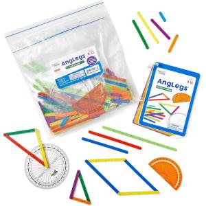 hand2mind AngLegs Small Group Set with 8 Protractors, Geometry Manipulatives, Geometric Shapes for Classroom, Montessori Math Materials, Math Teaching Tools, 4th Grade Math Manipulatives for Kids