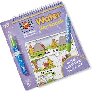hand2mind Bob Books Water Workbook- Sight Words Kindergarten 2, Water Reveal Coloring Book for Toddlers, Mess Free Painting, Learn to Read, Quiet Time Activities for Kids 3-5, Kids Travel Must Haves(Sight Words 1)
