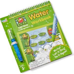 hand2mind Bob Books Water Workbook- Sight Words Kindergarten 2, Water Reveal Coloring Book for Toddlers, Mess Free Painting, Learn to Read, Quiet Time Activities for Kids 3-5, Kids Travel Must Haves(Sight Words 2)