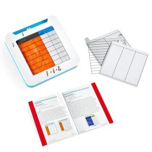 hand2mind Build-A-Grid, Dry Erase Multiplication, 3rd Grade Math, Multiplication Manipulatives, Fraction Manipulatives, Multiplication Game, Montessori Math, Homeschool Supplies (Set of 4)(Small group)