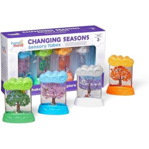hand2mind Changing Seasons Sensory Tubes, Quiet Fidget Toys for Kids 3-5, Toddler Science Weather Toys, Calm Down Corner Supplies, Preschool Classroom Must Haves