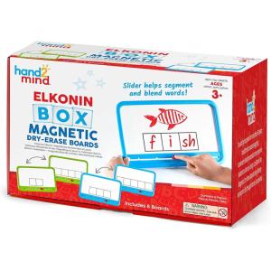hand2mind Elkonin Boxes Magnetic Dry Erase Boards Set, Phonemic Awareness, Speech Therapy Materials, Letter Sounds for Kindergarten Phonics, Science of Reading Manipulatives (Set of 8)(Boards Set)