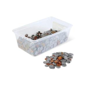 hand2mind Fake Money Coin Classroom Set, Detailed Fake Coins, Prop Money, Toy Money, Play Money for Kids, Realistic Money, Pretend Money for Kids Learning, Play Money Set, Plastic Coins (Set of 768)(Plastic Coins)