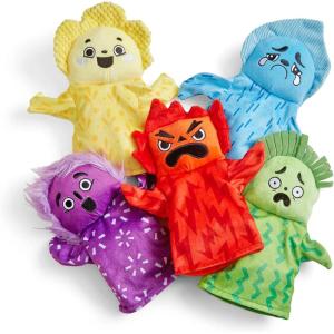 hand2mind Feelings Family Hand Puppets, Hand Puppets for Kids, Social Skills Activities, Mindfulness for Kids, Social Emotional Learning Activities, Sensory Play Therapy Toys for Counselors (Set of 5)(Hand Puppets)