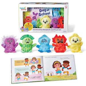 hand2mind Feelings Family Introductory Storybook and Plush Set, Toddler Emotions Book, Social Emotional Learning Activities, Play Therapy Toys, Preschool Books 3-5, Calm Down Corner Supplies