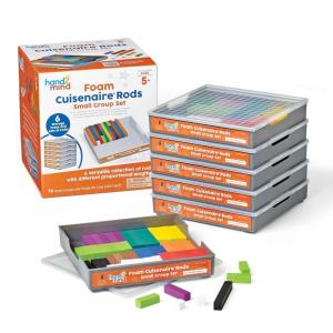 hand2mind Foam Cuisenaire Rods Small Group Set, Teaching Fraction Bars, Montessori Math Manipulatives, Math Teacher Must Haves Elementary, Kindergarten Homeschool Supplies (6 Sets of 74)