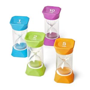 hand2mind Jumbo 1 Minute Sand Timer, Large Hourglass Timer, Sand Clock, Quiet Timer for Kids, Visual Timer for Classroom, Toddler Timer Visual Countdown, Game Timer, Calm Down Corner Supplies(Bundle)