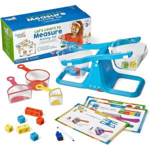 hand2mind Let’s Learn to Measure Activity Set, Kids Measuring Cups, Bucket Balance, MathLink Cubes and Activity Cards Set, Teacher Supplies, Classroom Supplies, Preschool Learning, Toddler Learning
