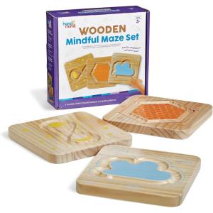 hand2mind Mindful Maze Boards, Tactile Sensory Toys for Toddlers, Anxiety Relief Items, Calm Down Corner Supplies, Emotional Regulation Tools for Kids, Play Therapy Toys, Mindfulness Gifts(Wooden Boards)