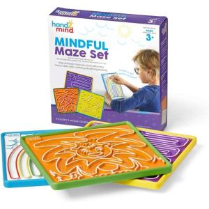 hand2mind Mindful Maze Boards, Tactile Sensory Toys for Toddlers, Anxiety Relief Items, Calm Down Corner Supplies, Emotional Regulation Tools for Kids, Play Therapy Toys, Mindfulness Gifts(Plastic Boards)