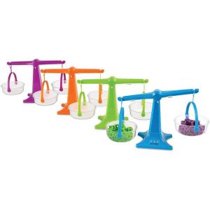 hand2mind Nestable Pan Balance, Pan Balance Scale for Classroom, Math Balance Scale for Kids, School Weight Scale, Balancing Scale Toy, Preschool Science Center Materials (Set of 4)