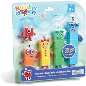 hand2mind Numberblocks Friends One to Five, Action Figure Set, Toy Figures & Playsets, Small Figurines for Kids, Counting Blocks, Numbers for Toddlers, Math Toys, Kids Birthday Gifts(1 to 5 Figures)