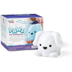 hand2mind PAWZ The Calming Pup, Learn Deep Breathing, Rechargeable Animal Night Light, Kids Anxiety Relief, Mindfulness for Kids, Calm Down Corner Supplies, Social Emotional Learning Activities(PAWZ)