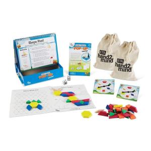 hand2mind Pattern Blocks Pop-Up Learning Activity Center, Create and Play Pattern Blocks, Foam Shapes, 3D Shapes Manipulatives, Geometric Shapes for Kids, Learning Shapes for Kindergarten(Activity Center)