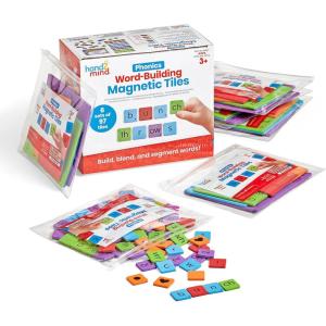 hand2mind Phonics Word-Building Magnetic Letter Tiles, Letter Recognition for Kindergarten, Letter Sounds, Phonics Manipulatives, Phonemic Awareness, Science of Reading Classroom Materials (Set of 6)