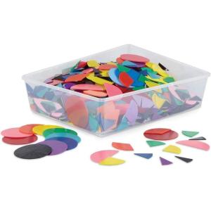 hand2mind Plastic Rainbow Fraction Tiles, Montessori Math Materials, Fraction Manipulatives, Unit Fraction, Fraction Bars Math Manipulatives, Fraction Games, Homeschool Supplies (15 Sets of 51 Pieces)(Circles)