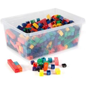 hand2mind Plastic Rainbow Fraction Tiles, Montessori Math Materials, Fraction Manipulatives, Unit Fraction, Fraction Bars Math Manipulatives, Fraction Games, Homeschool Supplies (15 Sets of 51 Pieces)(Linking Cubes)