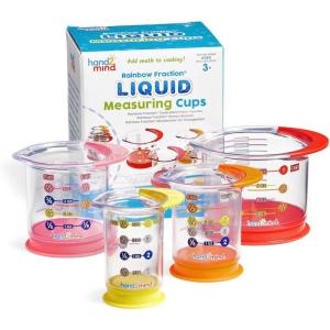 hand2mind Rainbow Fraction Manipulatives, Baking Supplies for Kids, Kids Kitchen, Cute , Unit Fraction, Montessori Kitchen, Measuring Spoons (Set of 4)