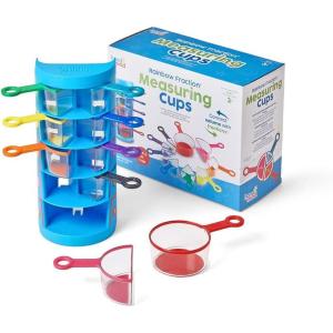 hand2mind Rainbow Fraction Measuring Cups, Kids Montessori Kitchen Tools, Toddler Cooking Tools, Sensory Table Materials, Fraction Manipulatives, Homeschooling Supplies, Easter Baking (Set of 4)(Set of 9 (Plastic))