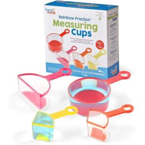 hand2mind Rainbow Fraction Measuring Cups, Kids Montessori Kitchen Tools, Toddler Cooking Tools, Sensory Table Materials, Fraction Manipulatives, Homeschooling Supplies, Easter Baking (Set of 4)(Set of 4 (Plastic))