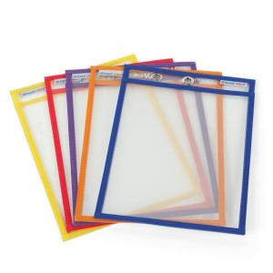 hand2mind Reusable Clear-Vu Dry Erase Pockets for Students, Dry Erase Office Supplies, Teacher Supplies for Classroom, School Supplies, Classroom Supplies (Pack of 5)(5 Pack)
