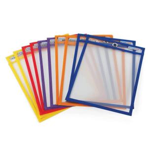 hand2mind Reusable Clear-Vu Dry Erase Pockets for Students, Dry Erase Office Supplies, Teacher Supplies for Classroom, School Supplies, Classroom Supplies (Pack of 5)(10 Pack)