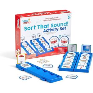 hand2mind Sort That Sound! Activity Set, Phonemic Awareness, ESL Teaching Materials, Science of Reading Manipulatives, Letter Sounds for Kindergarten, Speech Therapy Tools, Phonics Flash Cards