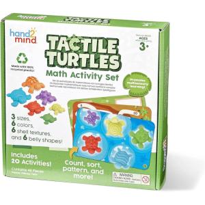 hand2mind Tactile Turtles Math Activity Set, Toddler Numbers and Counting, Math Counters for Kids, Color Sorting Toys, Sensory Turtle Game, Preschool Learning Activities, Montessori Math Materials