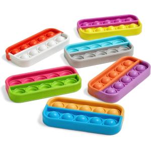 hand2mind Ten Frame Sensory Bubble Poppers, Push Pop Fidget Toys for Kids, Math Manipulatives Kindergarten, Calm Down Corner Supplies, Fine Motor Skills, Toddler Car Toys for Travel (Set of 6)