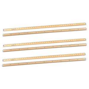 hand2mind Wood Economy Meterstick/Yardstick with Protective Metal Ends for School Classroom, Home, or Office (Pack of 6)