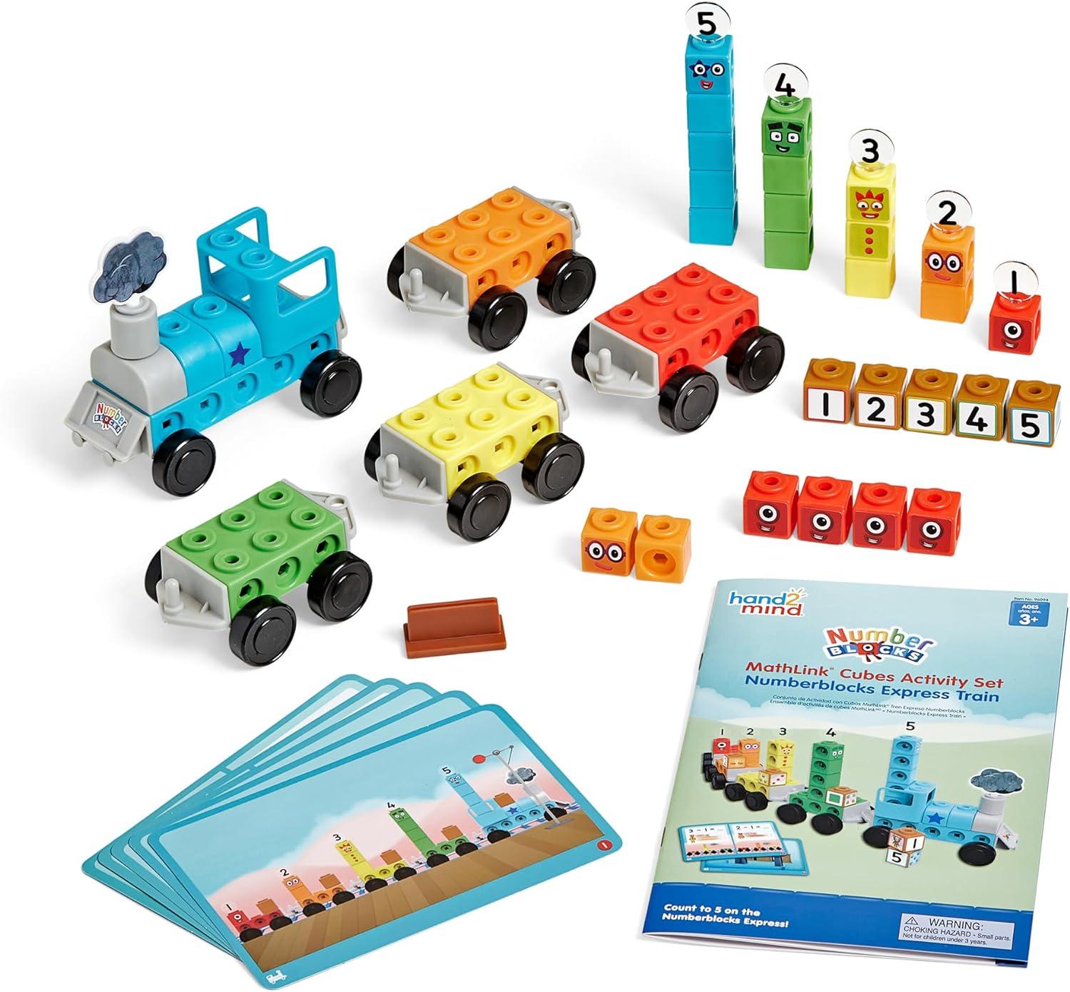 imagehand2mind Numberblocks Express Train MathLink Cubes Activity Set Preschool Learning Activities Train Toy Counting Blocks Number Toys Kids Educational Toys Math Manipulatives for Preschoolers
