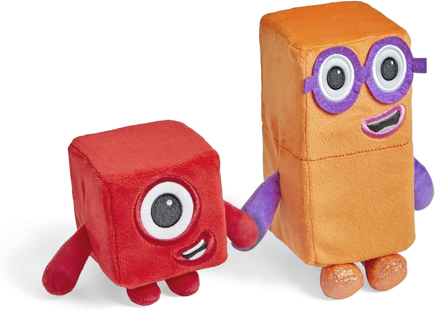 imagehand2mind Numberblocks One ampamp Two Playful Pals Plush Figure Toys Numbers for Toddlers Preschool Math Learning Toys Stuffed Animal Plushies Counting Blocks Soft Stuffies Kids Birthday GiftsToys