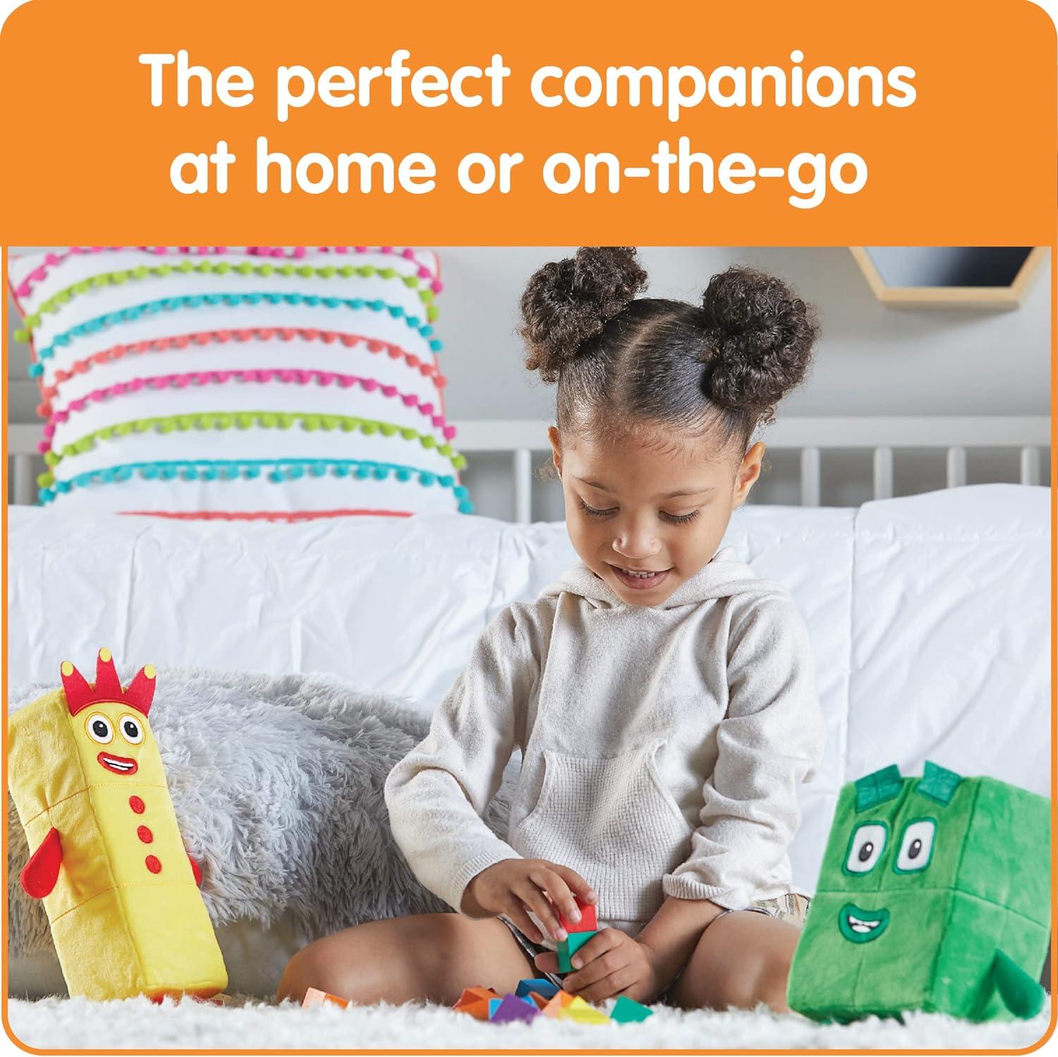 imagehand2mind Numberblocks Three ampamp Four Playful Pals Plush Figure Toys Numbers for Toddlers Preschool Math Learning Toys Stuffed Animal Plushies Counting Blocks Soft Stuffies Kids Birthday GiftsPlush Toys