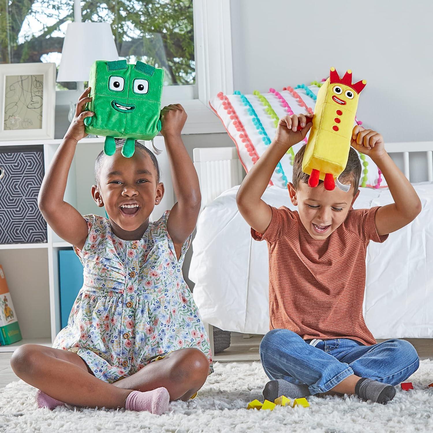 imagehand2mind Numberblocks Three ampamp Four Playful Pals Plush Figure Toys Numbers for Toddlers Preschool Math Learning Toys Stuffed Animal Plushies Counting Blocks Soft Stuffies Kids Birthday GiftsPlush Toys