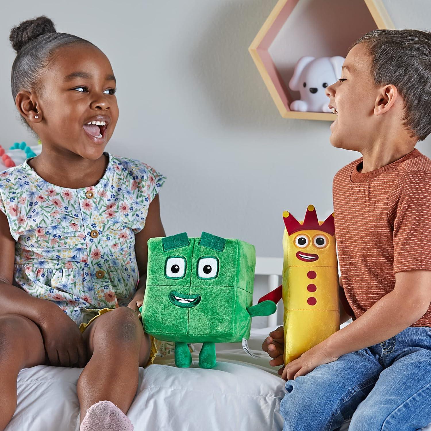 imagehand2mind Numberblocks Three ampamp Four Playful Pals Plush Figure Toys Numbers for Toddlers Preschool Math Learning Toys Stuffed Animal Plushies Counting Blocks Soft Stuffies Kids Birthday GiftsPlush Toys