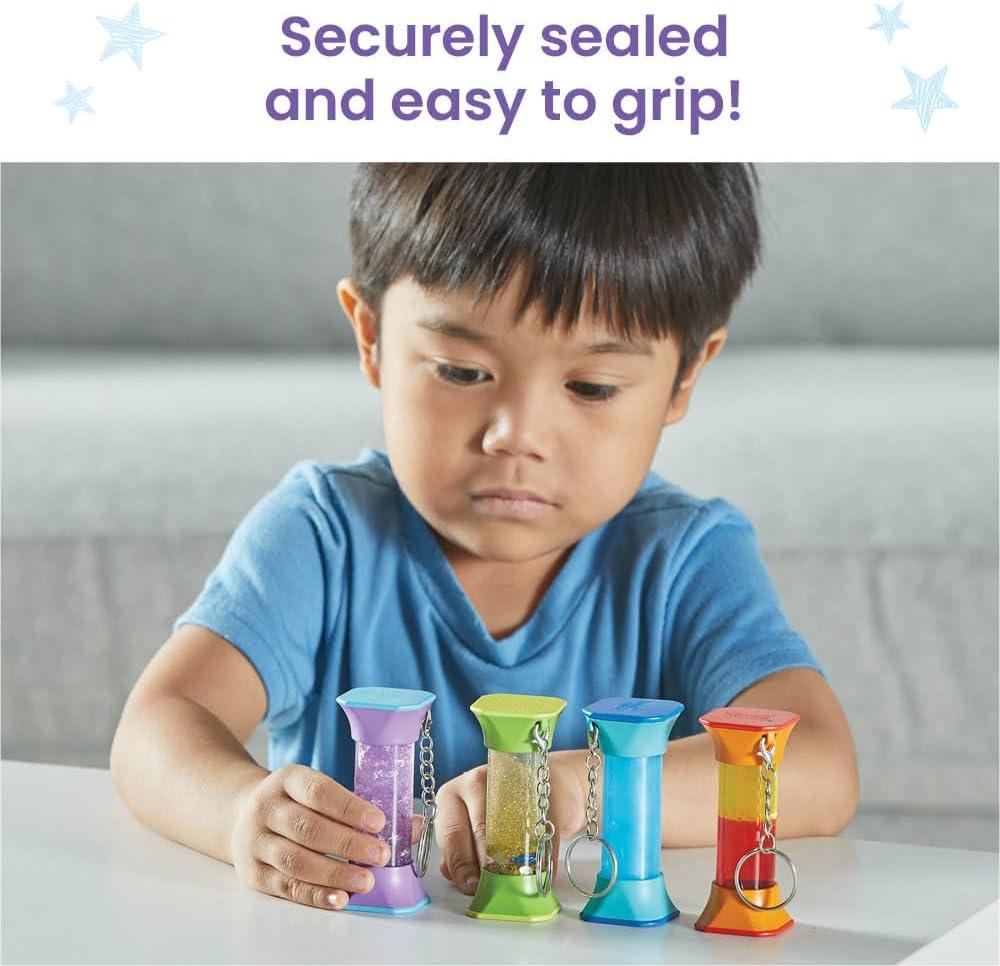 imagehand2mind Soothing Swirlers Sensory Tubes Mini Fidget Keychains Anxiety Relief Items Calming Toys for Kids Calm Down Corner Supplies Quiet Fidgets for Classroom Toddler Car Toys for Travel