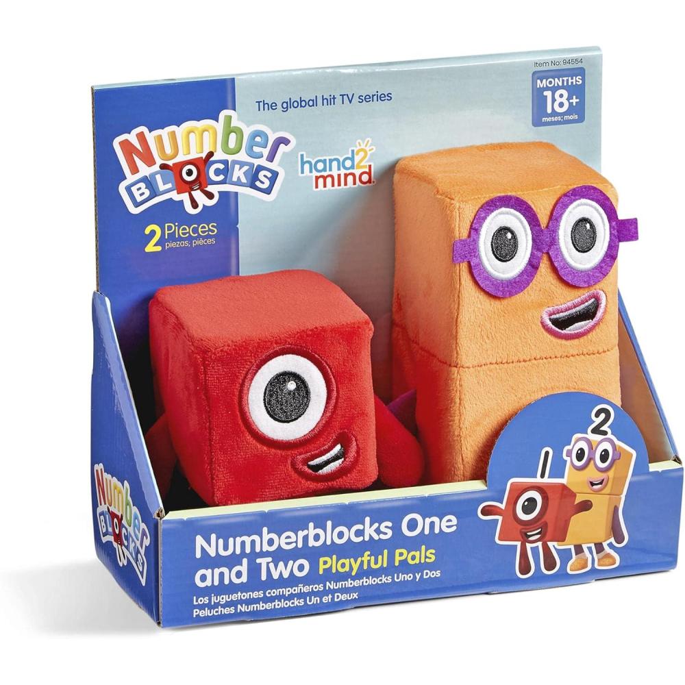 imagehand2mind Numberblocks One ampamp Two Playful Pals Plush Figure Toys Numbers for Toddlers Preschool Math Learning Toys Stuffed Animal Plushies Counting Blocks Soft Stuffies Kids Birthday GiftsToys