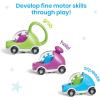 Hand2Mind Popping Fidget Cars – Suction Cup Toys for Fine Motor Skills, Toddler & Preschool Sensory Play, Anxiety Relief (Set of 3)