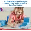 hand2mind Plastic Base Ten Blocks Activity Set, Place Value Manipulatives, Base 10 Blocks for Math, Counting Cubes, Math Manipulatives 1st Grade, Small Group Classroom Must Haves (133 Pieces)