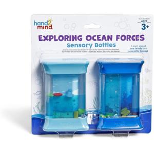 hand2mind Exploring Ocean Forces Sensory Bottles, Quiet Fidget Toys for Kids 3-5, Toddler Learning Toys, Calming Corner Classroom, Calm Down Corner Supplies, Preschool Science Center Materials