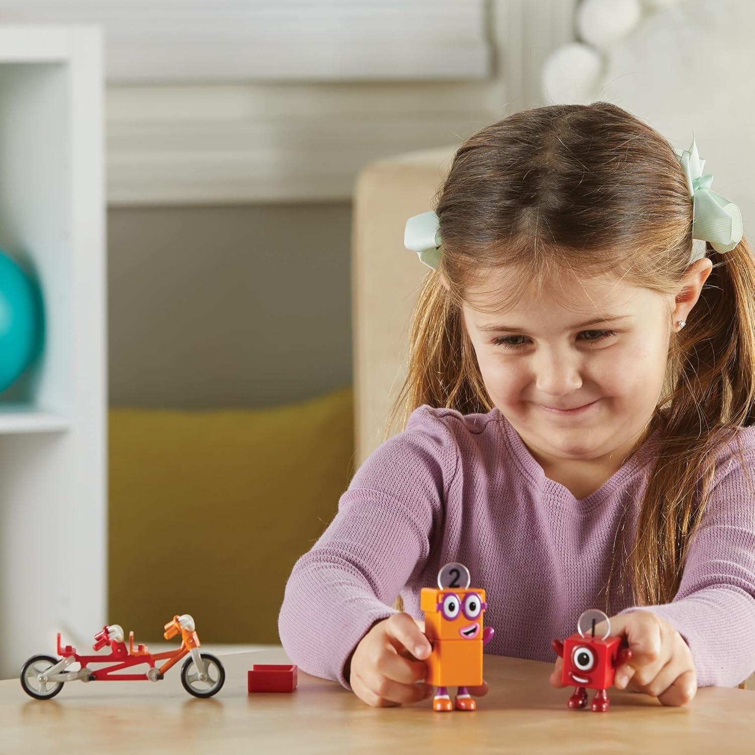 image:imagehand2mind Numberblocks One and Two Bike Adventure Cartoon Action Figure Set Toy Figures Toy Vehicle Playsets Small Figurines for Kids Number Toys Math Toys for Kids 35 Birthday Gifts for KidsBicycle
