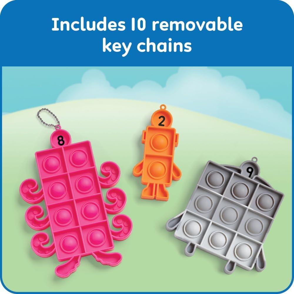 image:imagehand2mind Numberblocks Sensory Bubble Poppers Push Pop Fidget Toys Keychains for Kids Counting Math Manipulatives Fine Motor Tools Calm Down Corner Supplies Preschool Toys for Classroom