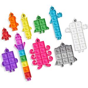hand2mind Numberblocks Sensory Bubble Poppers, Push Pop Fidget Toys, Keychains for Kids, Counting Math Manipulatives, Fine Motor Tools, Calm Down Corner Supplies, Preschool Toys for Classroom