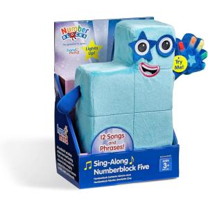 hand2mind Sing-Along Numberblock Five Plush – Officially Licensed Character Plushies, 12 Songs & Sounds from The TV Show, Light Up Soft Stuffies, for Kids Ages 2, 3, 4, 5, 6, 7(Modern)