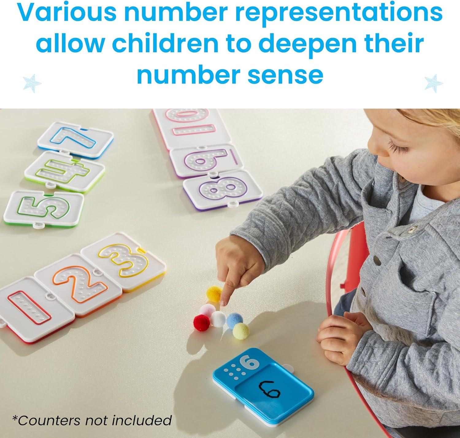 image:imagehand2mind Sensory Number Trays Learning Numbers for Kids Fine Motor Activities Counting Toys for Sensory Seeking Kids Texture Toys PreWriting Skills for Toddlers Montessori Math Materials